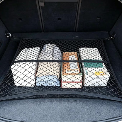 Cargo Net Suitable for Daily Light Loads of SUV Trucks,Mesh Organizer 4'x4' Stretches to 7'x7',Highly Elastic Truck Bed Net for Pickup Truck Bed