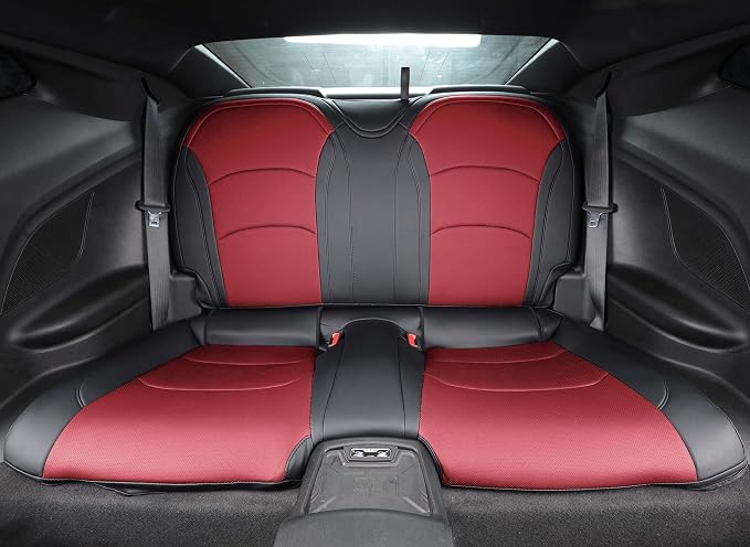 Seat Covers Custom Fit for Chevrolet Camaro 2010-2015 5th Gen Camaro LT LS SS Coupe Model Faux Leather Seat Covers…