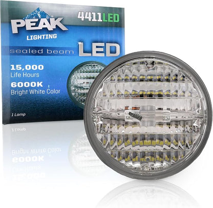 PEAK 4411LED Bright White 6000K LED Sealed Beam Headlight