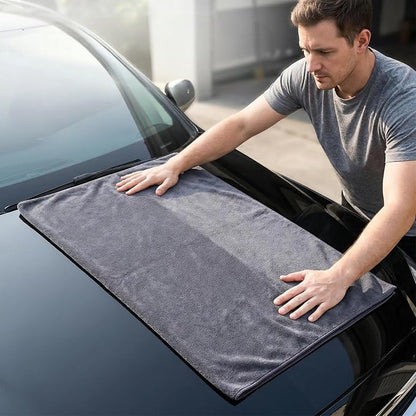 2-Pack 1200 GSM Microfiber Car Drying Towels, 71" x 24" Large Absorbent Towel for Auto Detailing, Streak-Free & Scratch-Free for Cars, SUVs, Trucks with Edgeless Design