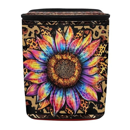 BIGCARJOB Leopard Sunflower Print Car Trash Can Bin for Car Back Seat Leak Proof, Car Trash Bag Hanging,Vehicle Trash Can for SUV Truck Van,Automotive Car Garbage Cans for Front Seat