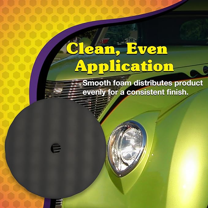 Wizards Finisher Buffing Pad - Provides a Smooth Finish with No Swirls - Grip Hold with Recessed Backing - Works with All Kinds of Compounds and Glazes - ‎8" x 1.5"