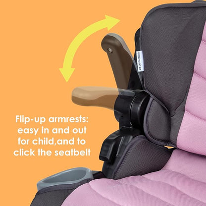 Baby Trend Protect 2-in-1 Folding Booster Seat, Dash Rose – Fold-Flat Travel-Ready Design, Lightweight Build, Belt-Positioning Comfort