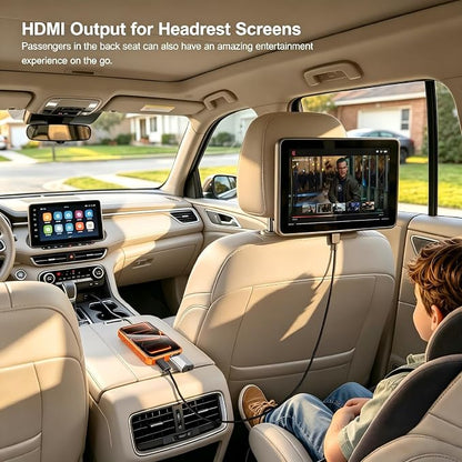 Wireless CarPlay Android Auto Adapter, Ai Magic Box with HDMI & USB Port, USB Flash Drive Playback and Screen Mirroring, Plug and Play Video Adapter for OEM Factory Wired CarPlay Vehicles