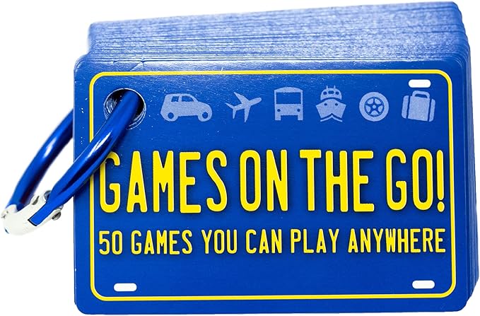 Games on the Go by Continuum Games - Portable Roadtrip Family Games to Challenge and Entertain for 2+ players , Blue