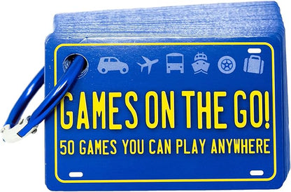 Games on the Go by Continuum Games - Portable Roadtrip Family Games to Challenge and Entertain for 2+ players , Blue