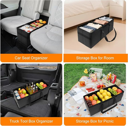 Car Seat Organizer for Kia Sorento 2026 2025 2024-2021 w/Built-In Cooler Bag, Car Second Console Organizer w/Non-Slip Strips, Foldable Backseat Organize for Dog Toys Kids Snacks Travel Storage Box