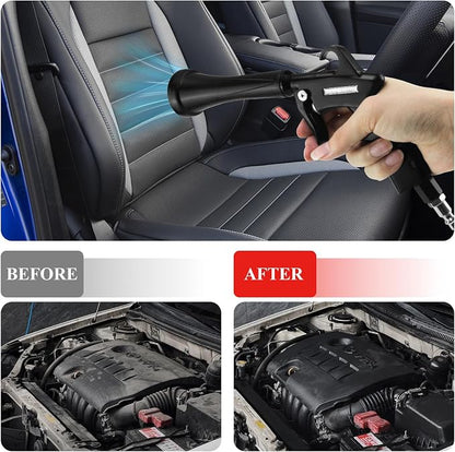 HANDY Tornado Car Cleaning Gun with Rubber Guard and Brass Adjustable Air Flow Nozzle Air Gun for Compressor Pneumatic Tool for Dust Cleaning Car Detailing | Adjustable brass nozzle Durable metal body Strong air blast power Universal quick connect Comp...