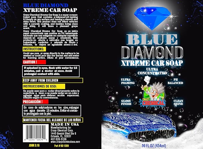 Black & Blue Diamond Combo – Extreme Shine & Superior Car Care- Black Diamond Tire Shine 14 ounce Can-Blue Diamond Xtreme Car Soap 16 ounce - #tire shine