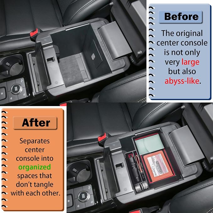 RUNROAD Upgrade Center Console Organizer Tray Compatible with Ford Explorer 2026 2025 2024 2023 2022 2021 2020 Accessories, ABS Armrest Tray Console Dividers Secondary Storage Box Container, Red