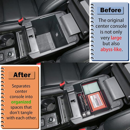 RUNROAD Upgrade Center Console Organizer Tray Compatible with Ford Explorer 2026 2025 2024 2023 2022 2021 2020 Accessories, ABS Armrest Tray Console Dividers Secondary Storage Box Container, Red