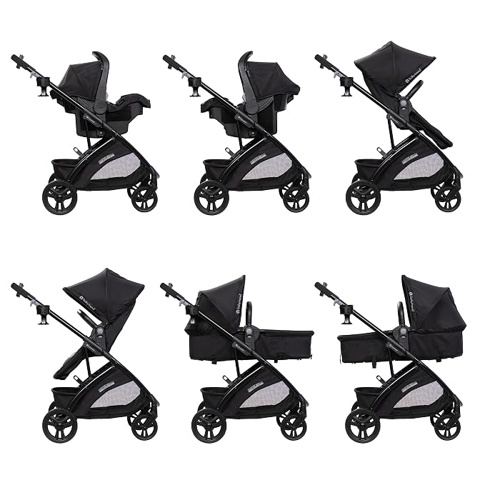 Baby Trend Passport® Switch 6-in-1 Modular Stroller Travel System with EZ-Lift™ Plus Infant Car Seat, Dash Black