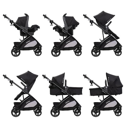 Baby Trend Passport® Switch 6-in-1 Modular Stroller Travel System with EZ-Lift™ Plus Infant Car Seat, Dash Black