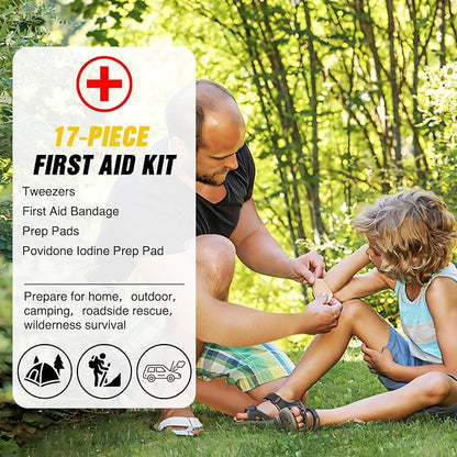 Nilight Car Emergency Kit with Jumper Cable, First Aid Kit Safety Assistance Tools for Travel Camping Outdoor Cars Truck SUV RV, Roadside Essentials with Flash Light