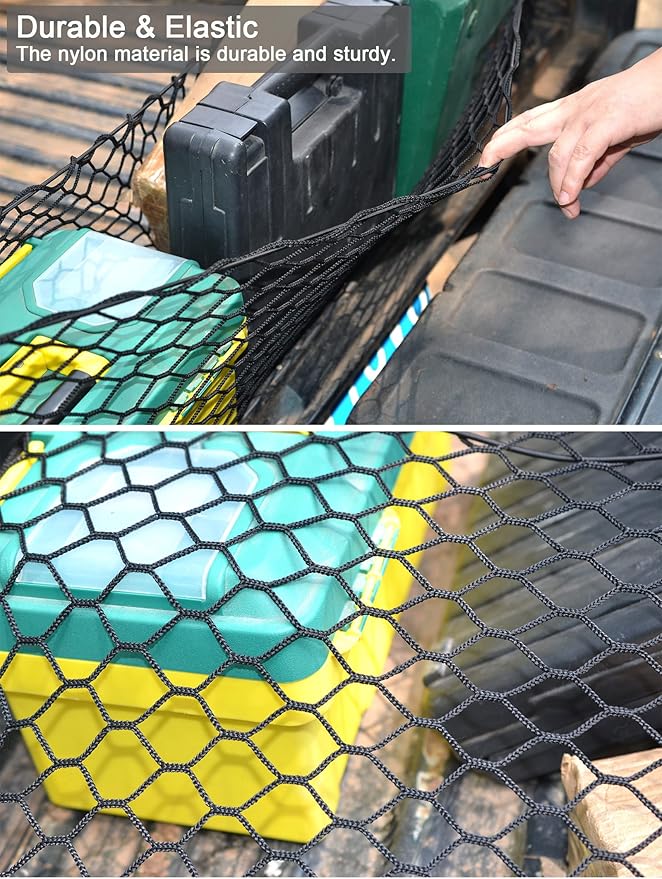 BAILALIBO Cargo Net for Pickup Truck Bed, Adjustable Accessories for Storage Secure Nets, Stretchable Tailgate Net with Hook, Compatible for Chevy Silverado Ford LTZ WT LS F150 F250 (50x18 Inch)