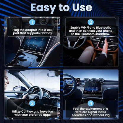 Wireless Carplay Adapter Screen Mirroring Adapter for Car Mirror Phone to Car Screen 2026 Auto Linker Pro 3 in 1 Bluetooth USB Apple Carplay and Android Auto Watch Tv Airplay Smart Box