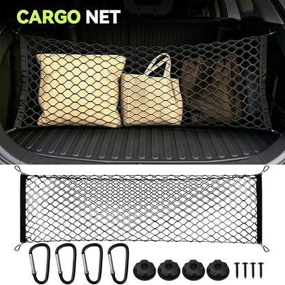 Tongama-Floor Mats for 2024-2026 Hyundai Santa Fe 6/7 Seats, All Weather TPE Trunk Mat with Backrest Mat & 2nd Row Backrest Mats & Cargo Net & Door Sill Guards for Santa Fe Floor Liner Accessories