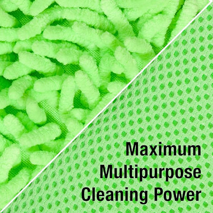 Eurow Detailer’s Preference Microfiber Car Wash Sponge for Auto Detailing, RV, Boat, Motorcycle, Double-Sided with Chenille and Scour Scrubber, Scratch-Free, Lint-Free, Super Absorbent, Reusable