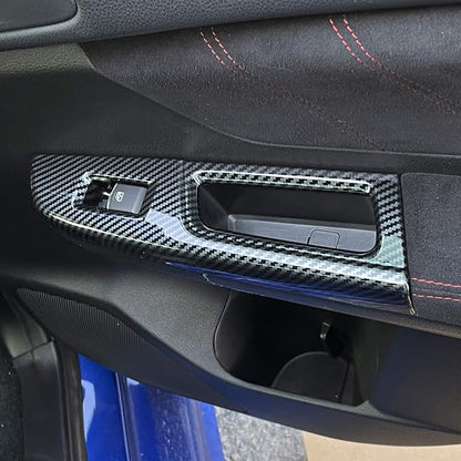 HIGH FLYING for Subaru Crosstrek 2015 2016 2017 Window Lift Switches Control Button Panel Cover Trim ABS Car Interior Accessories Carbon Fiber Style 4PCS