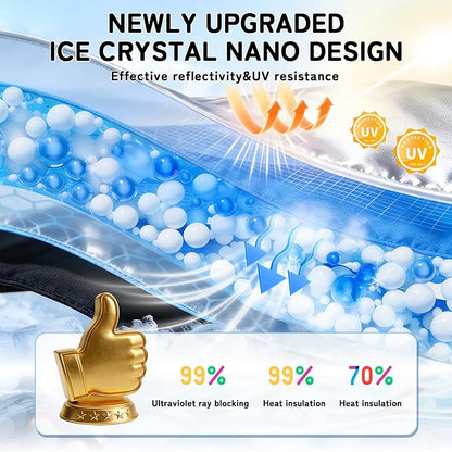 Custom Fit Windshield Sun Shade for Ford F150 2021-2026 (Lariat, Raptor, King Ranch), Blocks UV & Heat, Front Window Sunshade Accessories, Easy Fold & Store Keep Your Car Cooler