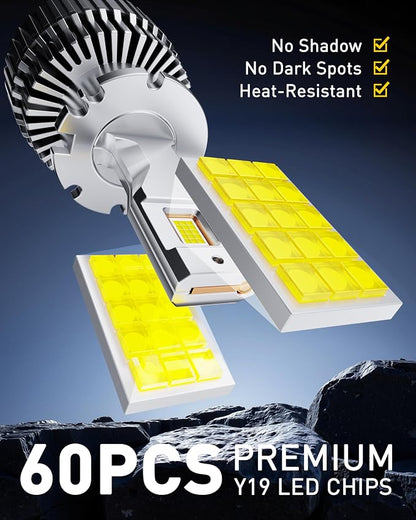 AUXITO D2S Light Bulbs, 30000LM 6000K White D2S/D2R Light Bulbs, Plug-N-Play, CANbus Ready No Flicker, Pack of 2