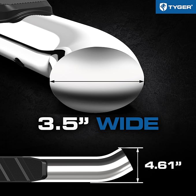 Tyger Auto 3.5" Rider Running Boards Compatible with 2019-2026 Chevy Silverado GMC Sierra 1500; 2020-2026 2500 3500HD | Crew Cab | TG-SS2C35067 | Side Step Rail Nerf Bars