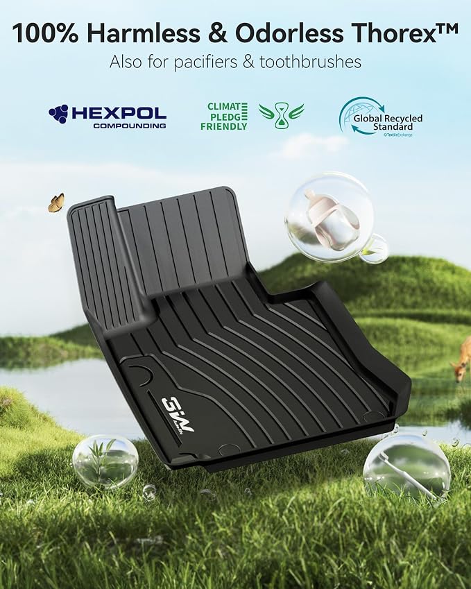 3W Floor Mats for Benz GLC SUV & Coupe 2016-2022, TPE All Weather Custom Fit Floor Liner for Benz GLC300/GLC350e/GLC43 AMG/GLC63 AMG/GLC63 AMG S Accessories Full Set Car Mats Easy Clean