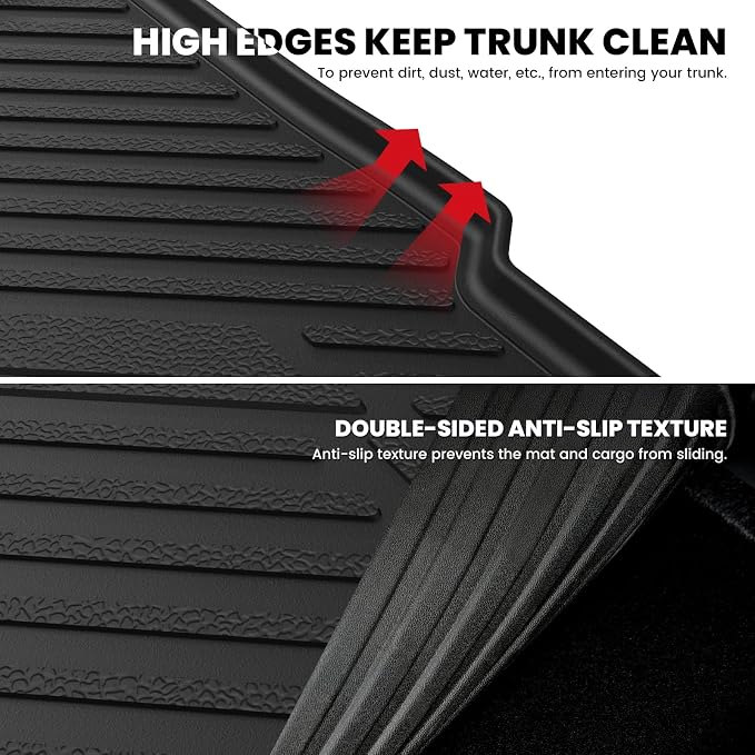LASFIT Cargo Mat for Ford Focus 2012-2018 Hatchback Gasoline(No Subwoofer) Focus RS 2016 2017 2018 All Weather Custom Fit TPE Trunk Liner