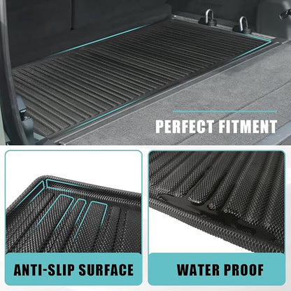 BestEvMod for Rivian R1S All Weather Trunk Mat Protection Accessories, 3D Cargo Liner TPE Material Compatible with Rivian R1S 2022-2025 2026 Interior Accessories