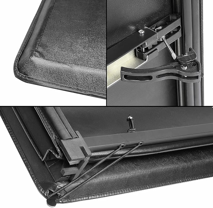 DNA Motoring Truck Bed Soft Tri-Fold Adjustable Tonneau Cover Compatible with C1500 C2500 C3500 K1500 K2500 K3500 6.5Ft Fleetside Bed, TTC-TRISOFT-032