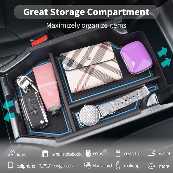 CDEFG 2023-2026 Accord Center Console Accessory Organizer for 2023 2024 2025 2026 Accord 11th Gen (Sport EX-L Sport-L Touring LX EX) Console Armrest Storage Box Accord Hybrid Accessories (Blue)