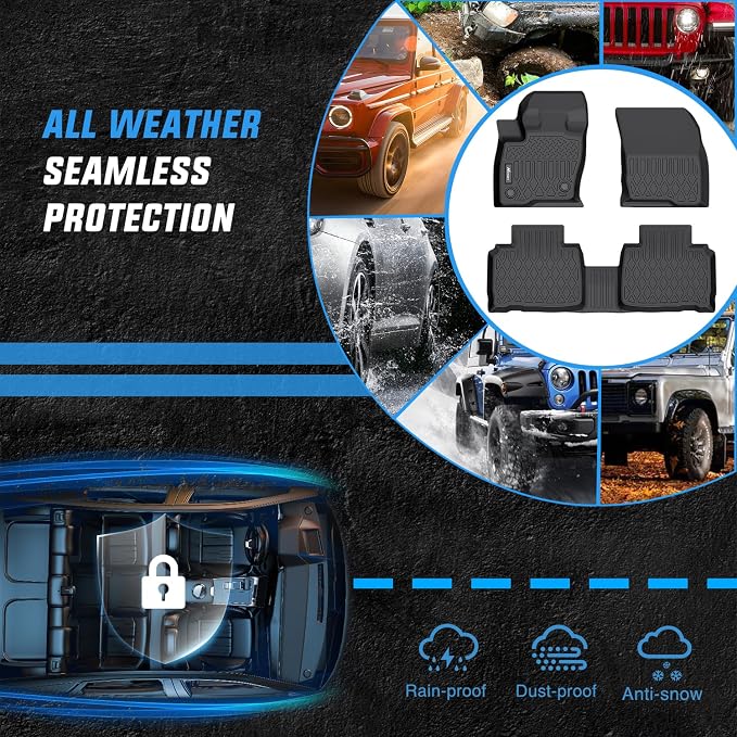 Nilight TPE Floor Mats for Ford Edge 2015 2016 2017 2018 2019 2020 2021 2022 2023 2024 2025 2026 All Weather Custom Fit Heavy Duty Floor Liners