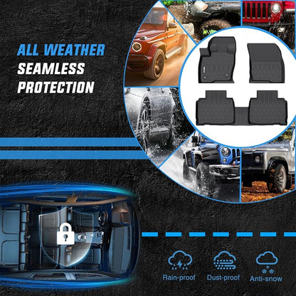 Nilight TPE Floor Mats for Ford Edge 2015 2016 2017 2018 2019 2020 2021 2022 2023 2024 2025 2026 All Weather Custom Fit Heavy Duty Floor Liners