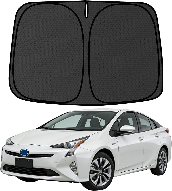 Prius Customized Windshield Sun Shade for 2016 2017 2018 2019 2020 2021 2022 Prius Hatchback (NOT for Pr ius C/V) Front Window Sunshade Visor Protector Foldable Blocks UV Rays Keep Car Cooler