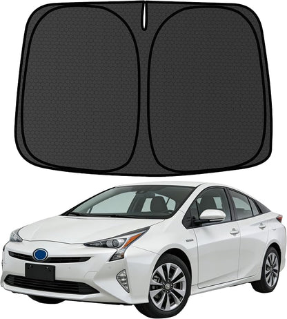 Prius Customized Windshield Sun Shade for 2016 2017 2018 2019 2020 2021 2022 Prius Hatchback (NOT for Pr ius C/V) Front Window Sunshade Visor Protector Foldable Blocks UV Rays Keep Car Cooler