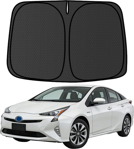 Prius Customized Windshield Sun Shade for 2016 2017 2018 2019 2020 2021 2022 Prius Hatchback (NOT for Pr ius C/V) Front Window Sunshade Visor Protector Foldable Blocks UV Rays Keep Car Cooler