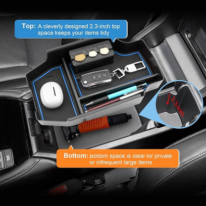 2023-2025 2026 Accord Hybrid Center Console Organizer for Honda Accord (LX/SE/EX/EX-L/Sport/Sport-L/Touring),Durable ABS Plastic Console Tray Insert 2026 Accord Accessories w/Coin Holder (Blue)