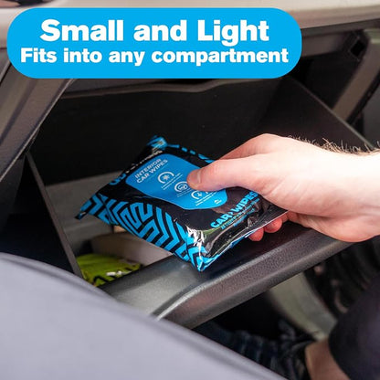 Fortress Car Interior Wipes with Microfiber Cloth (25 ct, Pack of 4) for Car Interior Cleaning, Dashboard, Seats, Detailing, and Steering Wheel [Travel Size] Skin-Safe Car Interior Cleaner Supplies
