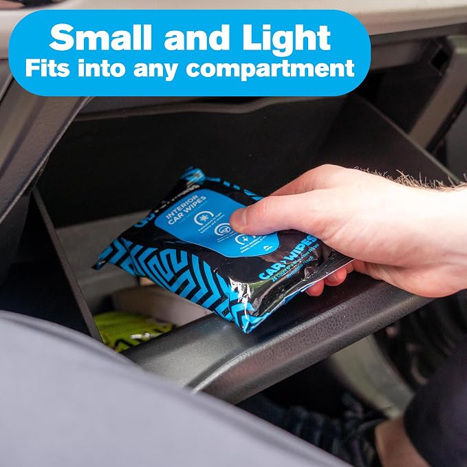 Fortress Car Interior Wipes (25 ct, Pack of 62) for Car Interior Cleaning, Dashboard, Seats, Detailing, and Steering Wheel [Travel Size] Skin-Safe Car Interior Cleaner Supplies
