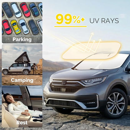 Car Sun Shade for 2017 2018 2019 2020 2021 2022 Honda CRV Windshield Sun Shade, Sun Visor Windshield Cover for CRV Front Window Sunshade Foldable Auto Interior Accessories UV Block to Keep Cool