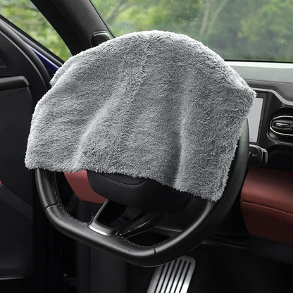 Car Wash Drying Towels, 450gsm Ultra-Thick Absorbent Lint-Free Extra Soft Microfiber Rags for Car Detailing, Interior & Exterior Cleaning Cloths, 16in x 16in - Microfiber, Grey, 6 Packs