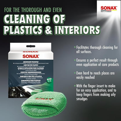 SONAX Care Pad for Plastics | Interior Trim & Dashboard Applicator | Non-Abrasive | Easy Grip | Safe for All Vehicle Plastics