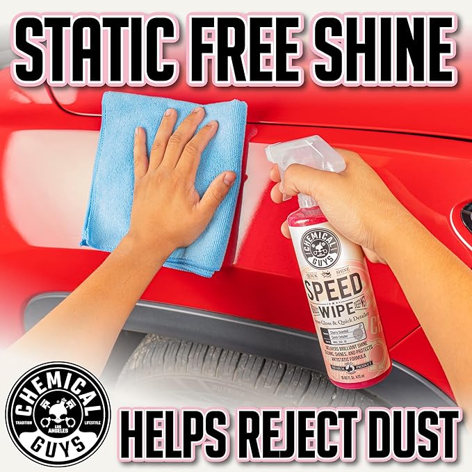 Chemical Guys Speed Wipe Quick Detailer - High Gloss, Streak-Free Shine, Detail Spray for Cars, Trucks, Motorcycles, RVs, and More, Safe on Paint, Glass, Wheels, and Trim, Cherry Scent, 16 fl oz