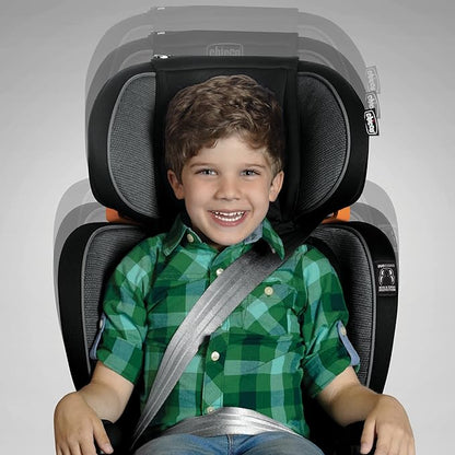 Chicco KidFit Zip Air Plus 2-in-1 Belt Positioning Booster Car Seat, Backless and High Back Booster Seat, for Children Aged 4 Years and Up and 40-100 lbs, Q Collection/Black/Grey