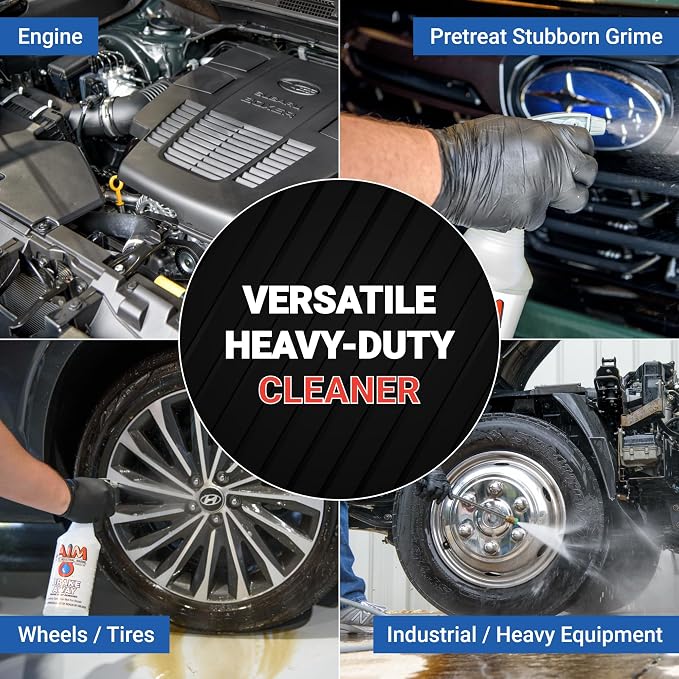 AIM Chemicals Brake Away Non-Acid Wheel & Tire Cleaner - Heavy Duty Degreaser & Engine Cleaner - Removes Brake Dust, Grease, Grime, Aluminum Brighteners - Ideal for Cars, Boats, RVs & Equipment, 5 Gal