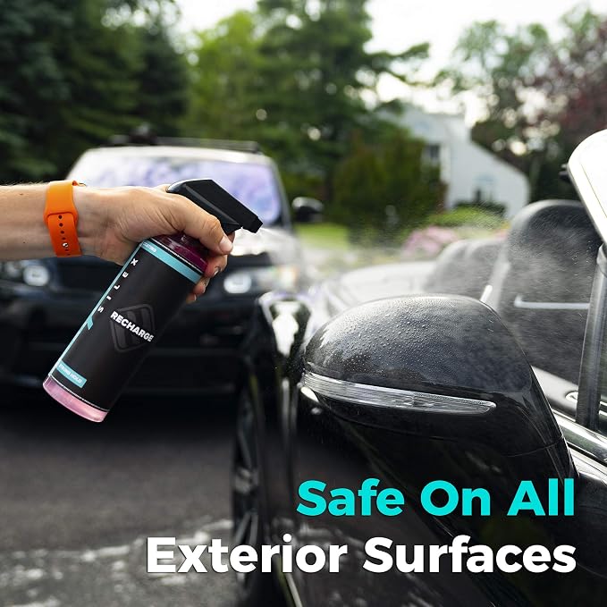 Recharge Car Ceramic Coating - Wet/Dry Applied Protective Ultra Hydrophobic Ceramic Detail Spray Replaces Wax & Sealants - DIY Friendly Car Care Products 6 Months Of Protection - 16 Ounces