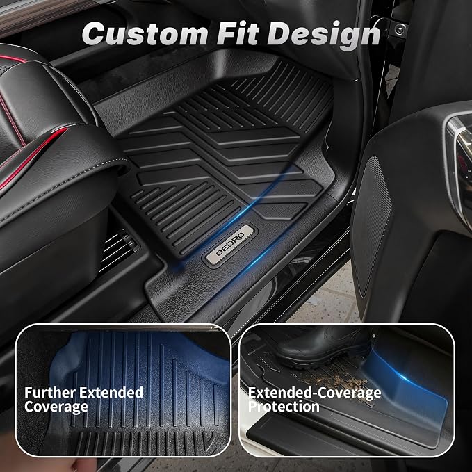 OEDRO Upgraded Floor Mats for 2019-2026 Chevy Silverado/GMC Sierra 1500 Crew Cab & 2020-2026 Silverado/Sierra 2500HD 3500HD, Bucket Seat, All Weather Custom Fit Silverado Accessories Floor Liners