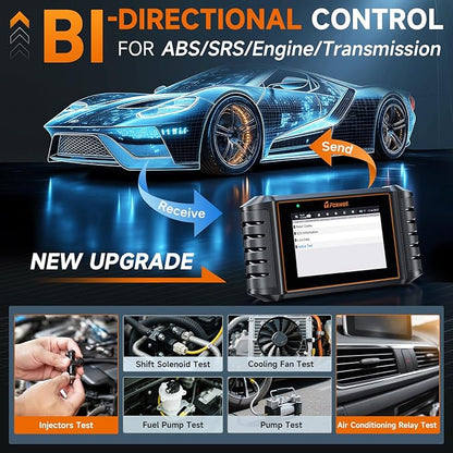 2026 FOXWELL NT716 Code Reader, 4-System OBD2 Scanner Diagnostic Tool for ABS, SRS, Transmission & Engine, 9 Reset, ABS Bleeding, AutoVIN, Live Data, Active Test, Lifetime Free Updates, Orange