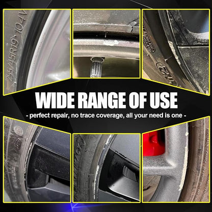KIKIMO Midnight Silver Rim Touch Up Paint for Tesla Model 3 18'' Aero Wheel/Model S 19'' Tempest Wheel, 2 In 1 Wheel Scratches Repair with Pen Tip and Brush, Color-Matched for Quick & Easy Fix