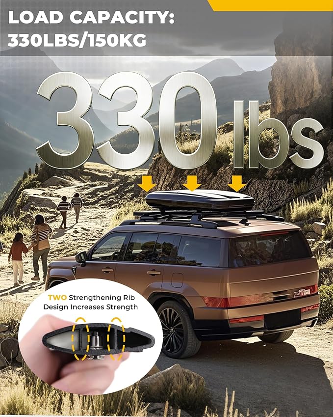 330LBS Lockable Cross Bars Roof Rack Fit for Hyundai Santa Fe 2024-2026 Aluminum Crossbars Cargo Bar Luggage Baggage Carrier Rooftop Accessories, for Storage Bag Kayak Snowboard Canoe Bike
